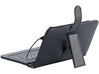 TOUCHLET 7"-Tablet-Hülle mit USB-Tastatur, Leder-Look; Android-Tablet-PCs (ab 9,7") 